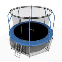Батут i-JUMP Elegant 8ft 2,44м с нижней сетью и лестницей (blue)